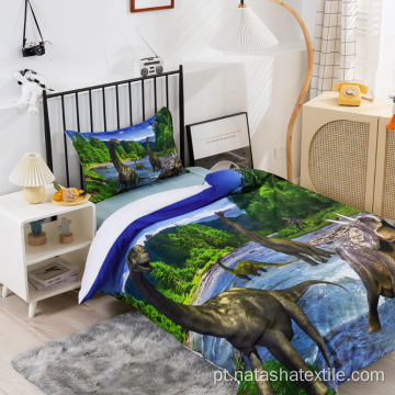 Conjunto de cama de 3 peças com animal de desenho para quarto infantil